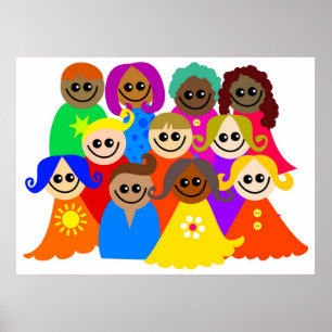 Póster Niños diversos
