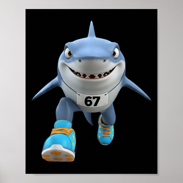 Póster Niños Divertidos 67 Meme Tralalero Tralala Corredo (Frente)