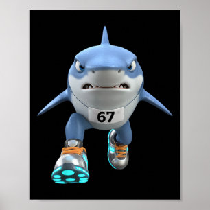 Póster Niños Divertidos 67 Meme Tralalero Tralala Corredo