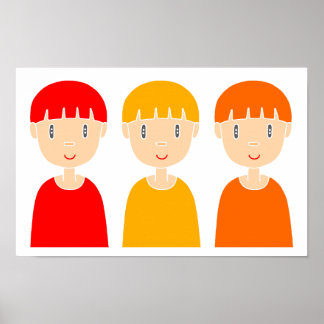 Póster Niños divertidos al estilo pop.