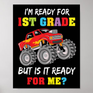 Póster Niños Divertidos Estoy Listo Para 1er Grado Primer