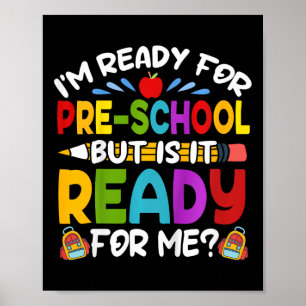 Póster Niños Divertidos Estoy Preparado Para El Primer Dí