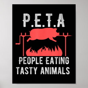 Póster Niños Divertidos P.e.t.a Personas Comiendo Delicio