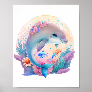 Póster Niños Dolphin Wall Art