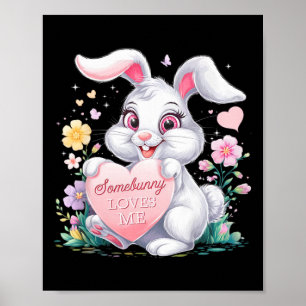 Póster Niños Easter Bunny Rabbit Pastel Diseño Springtime
