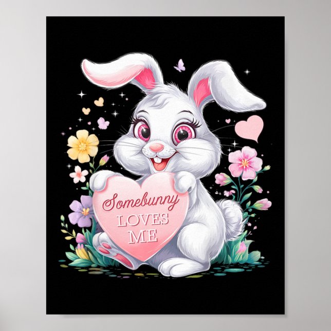 Póster Niños Easter Bunny Rabbit Pastel Diseño Springtime (Frente)