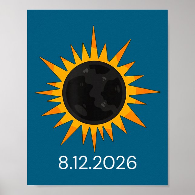 Póster Niños Eclipse Total de Sol 12 de Agosto (Frente)