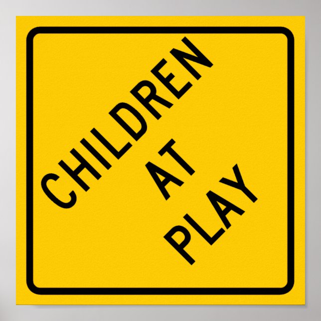 Póster Niños en el Rótulo de la autopista Play (Frente)