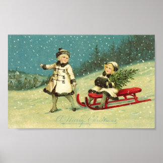 Póster Niños en invierno