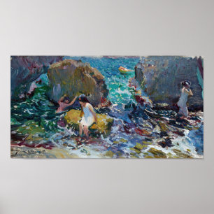 Póster Niños en la costa, Jávea   Joaquín Sorolla