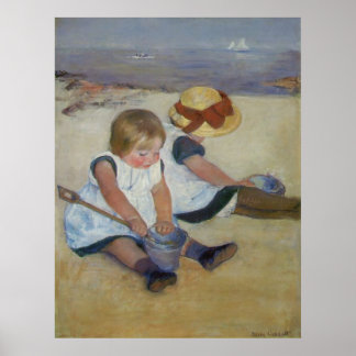 Póster Niños en la playa, Mary Cassatt