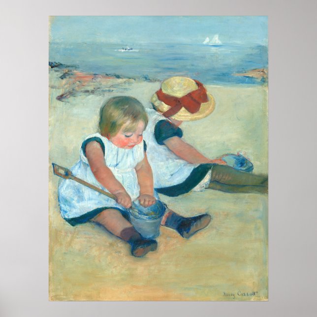 Póster Niños en la playa - Poster Bella Artes Mary Cassat (Frente)