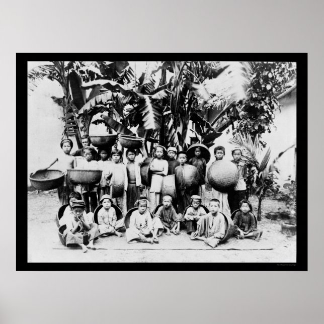 Póster Niños en Saigón, Vietnam del Sur, 1901 (Frente)