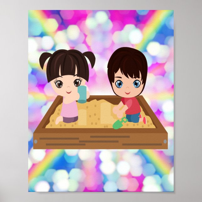 PÓSTER NIÑOS EN TIEMPO DE REPRODUCCIÓN DE SANDBOX (Frente)