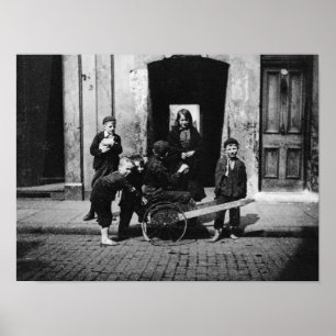 Póster Niños en tugurios de Londres