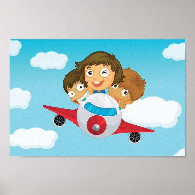 Póster Niños En Un Avión (Frente)