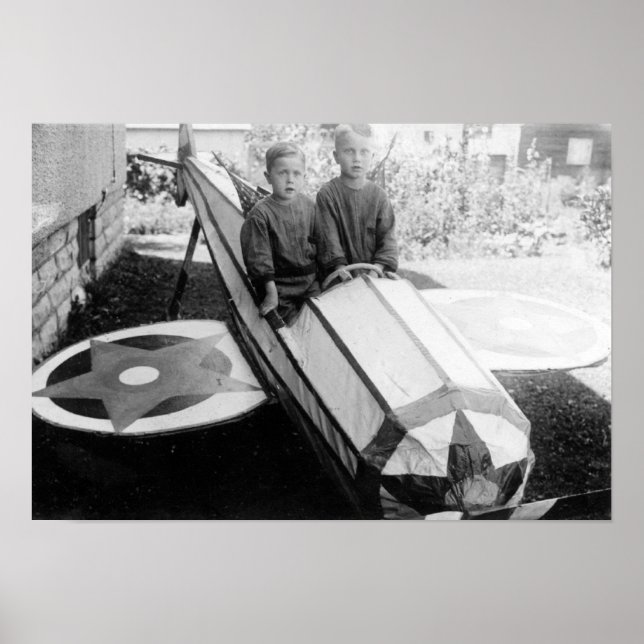 Póster Niños en un coche de caja de jabón (Frente)