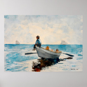 Póster Niños en una Dory de Winslow Homer