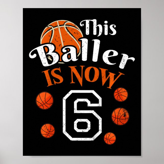 Póster Niños Este Byller Es Ahora 6 Fun Bysketbyll Player (Frente)