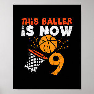 Póster Niños Este Ller Ahora Es 9 Sketll Cumpleaños 9º Cu