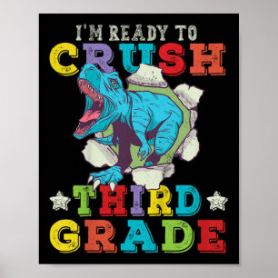 Póster Niños Estoy Listo Para Aplastar Dinosaurio De 3er 
