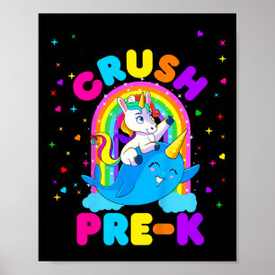 Póster Niños Estoy Listo Para Aplastar Pre K Unicornio Ck