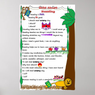 Póster Niños fanáticos de leer a Poster