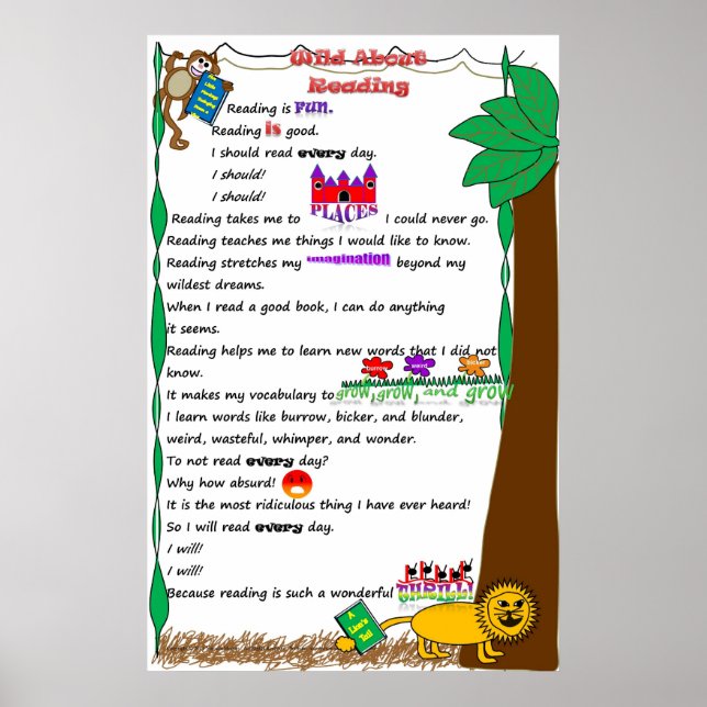 Póster Niños fanáticos de leer a Poster (Frente)