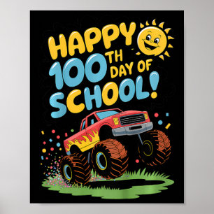 Póster Niños Felices 100° Día Del Monstruo Escolar Desig