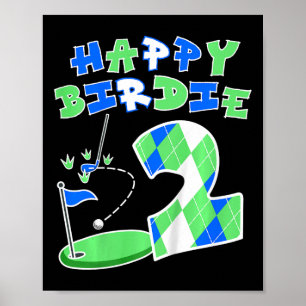 Póster Niños Felices Birdie Golf 2 Años de Golf