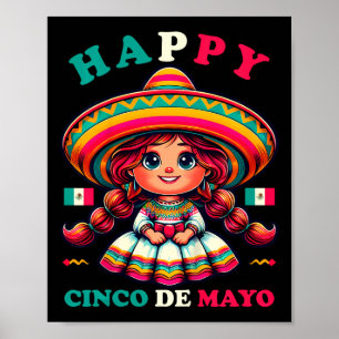 Póster Niños felices Cinco De Mayo Niños Chicas Camisas M