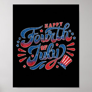 Póster Niños Felices Día De La Independencia 4 De Julio N