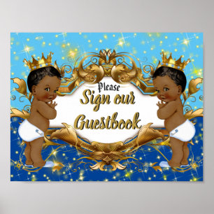 Póster Niños gemelos africanos reales   Elegante Rótulo d