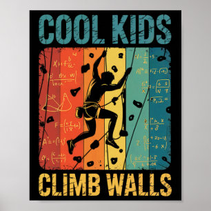 Póster Niños Geniales Escalan Paredes Escalada en Roca Bo