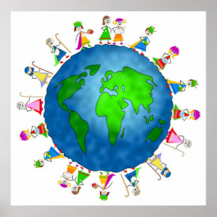 Póster Niños globales de la natividad
