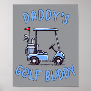 Póster Niños Golfista Padre Hijo Día del Padre Niño