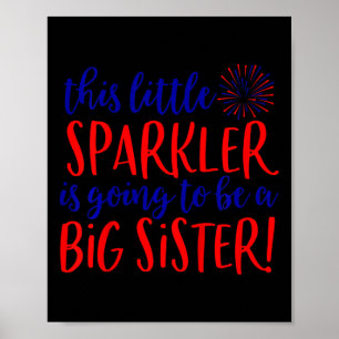 Póster Niños Gran Hermana Sparkler 4 De Julio Embarazo An