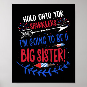 Póster Niños Gran Hermana Sparkler 4 De Julio Embarazo An