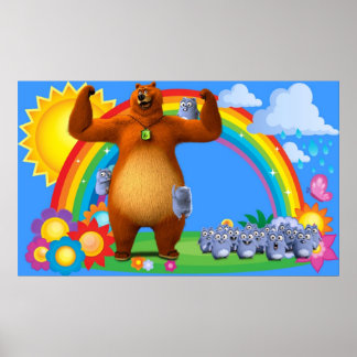 Póster Niños grizzy y lemmings