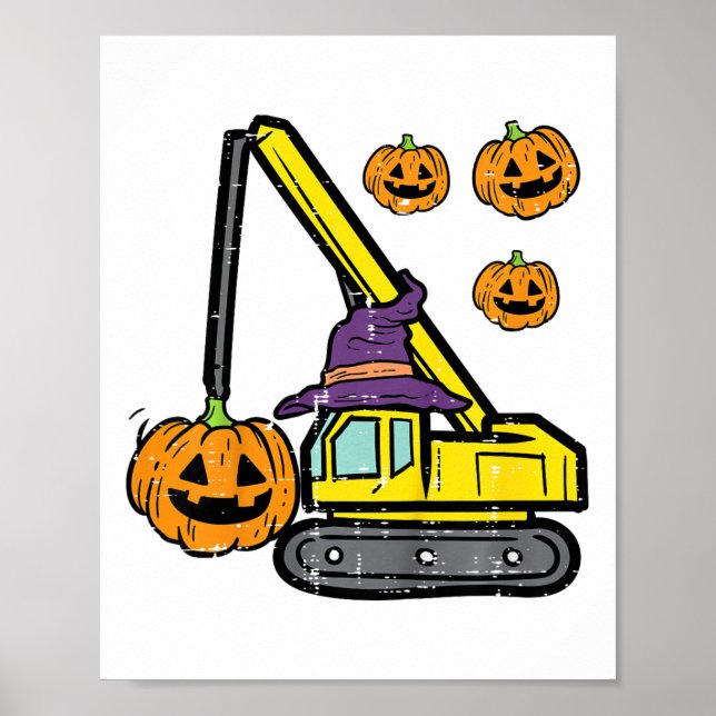 Póster Niños Halloween Crane Construcción Crucero Vestido (Frente)