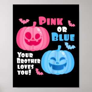 Póster Niños Halloween Género revelan que tu hermano ama