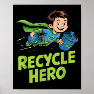 Póster Niños héroes del reciclaje día de la tierra