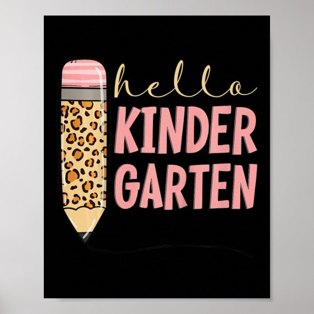 Póster Niños Hola Kindergarten Primer Día De La Guardería (Frente)