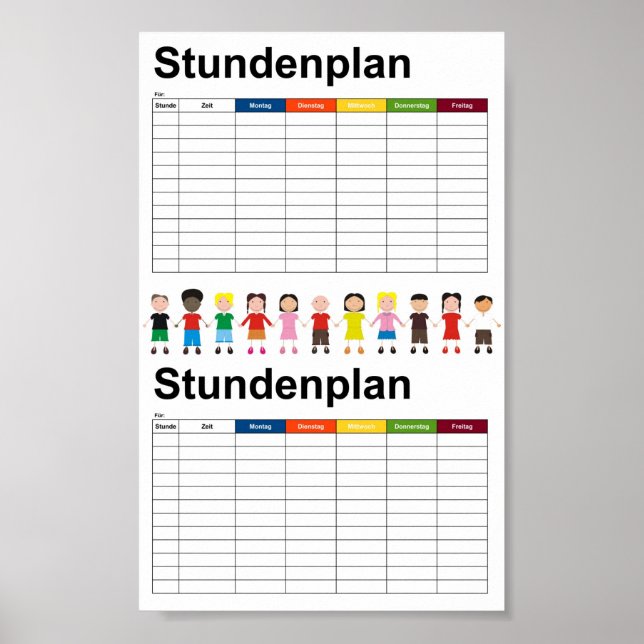 Póster Niños / Horario (Frente)