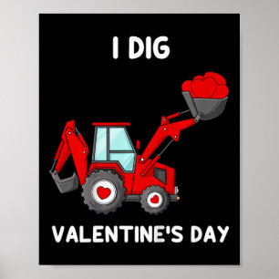 Póster Niños I cavan Día de San Valentín Corazón Tractor