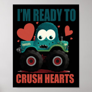 Póster Niños I Crush Heart Monster Camión Niño Niños Niño