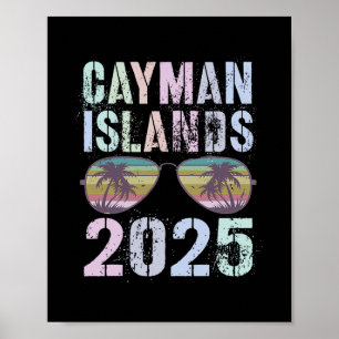 Póster Niños Islas Caimán 2025 Vacaciones Surf Crucero