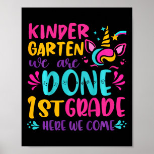 Póster Niños Jardín De Niños Hecho Primer Grado El Último