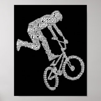 Póster Niños Jinetes De Bicicleta Bmx Freestyle Stunt