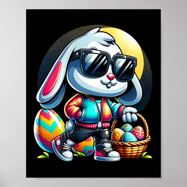 Póster Niños Jóvenes Conejitos de Pascua (Frente)